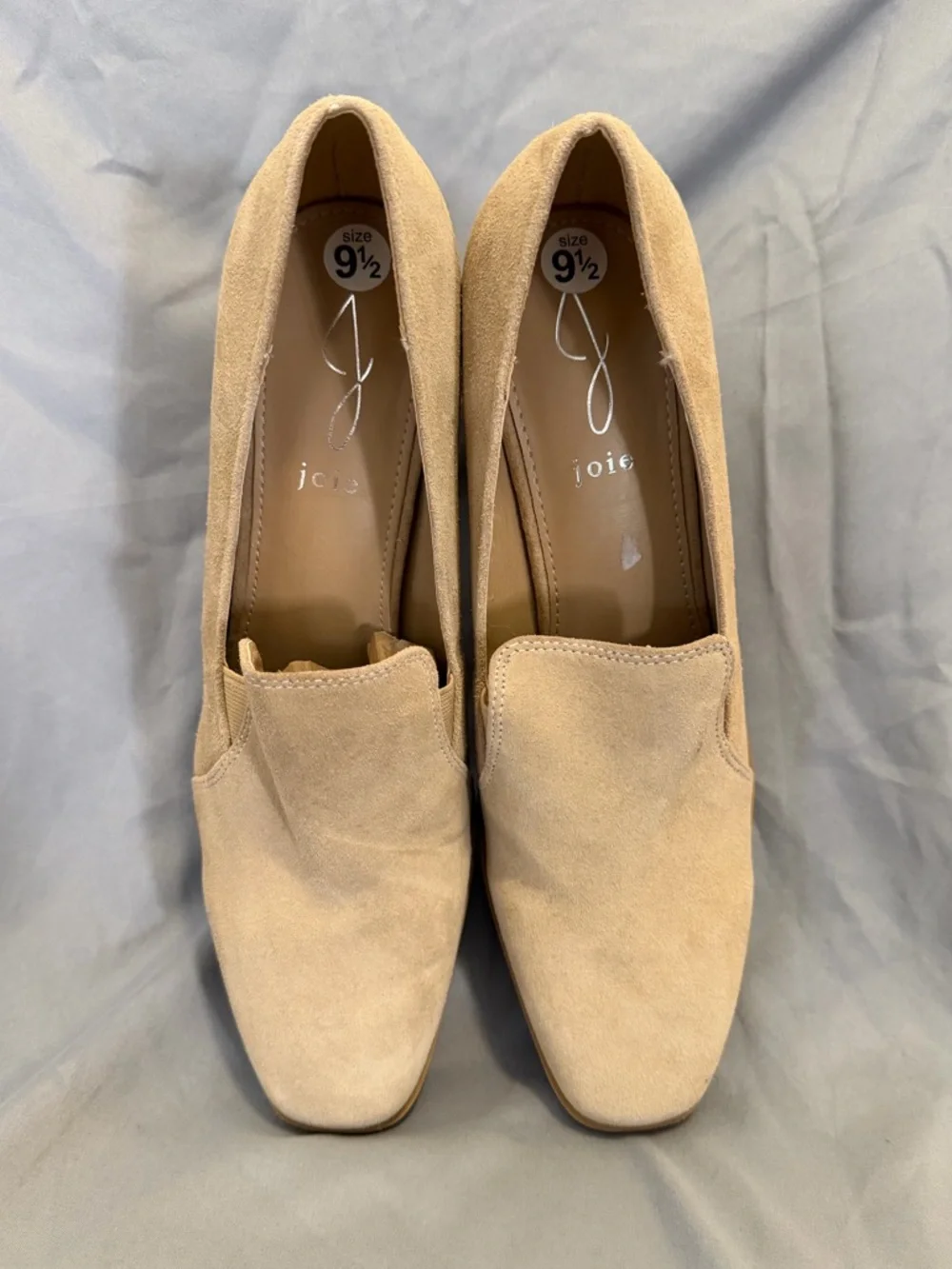 Joie Wevenly Suede Block Heel Loafers – Size 9.5